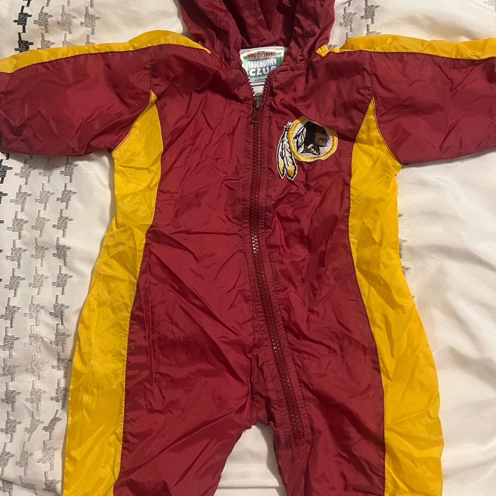 Redskins zip up onesie